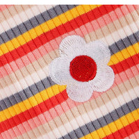 Load image into Gallery viewer, Baby Unisex Striped Flower Muslin&amp;Ribbed Rompers Wholesale 220330721
