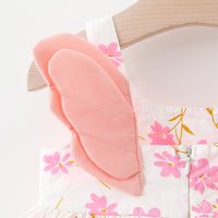 Load image into Gallery viewer, Baby Kid Girls Flower Polka dots Wings Print Dresses And Hats Wholesale 22033090

