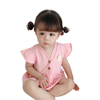 Load image into Gallery viewer, Baby Girls Solid Color Flower Rompers Wholesale 22033096
