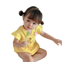 Load image into Gallery viewer, Baby Girls Solid Color Flower Rompers Wholesale 22033096

