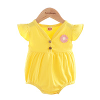 Load image into Gallery viewer, Baby Girls Solid Color Flower Rompers Wholesale 22033096
