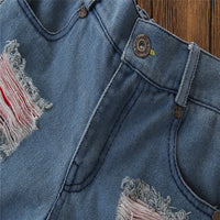 Load image into Gallery viewer, 2 Pieces Set Baby Kid Girls Fruit T-Shirts And Ripped Pants Wholesale 220402107
