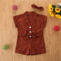 Load image into Gallery viewer, Kid Girls Polka dots Ribbon Print Rompers And Solid Color Dresses Wholesale 220402120
