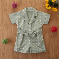 Load image into Gallery viewer, Kid Girls Polka dots Ribbon Print Rompers And Solid Color Dresses Wholesale 220402120
