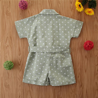 Load image into Gallery viewer, Kid Girls Polka dots Ribbon Print Rompers And Solid Color Dresses Wholesale 220402120
