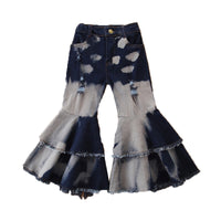 Load image into Gallery viewer, Baby Kid Girls Leopard print Tie Dye Ripped Pants Jeans Wholesale 220402165
