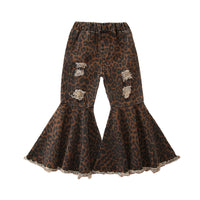 Load image into Gallery viewer, Baby Kid Girls Leopard print Tie Dye Ripped Pants Jeans Wholesale 220402165
