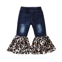 Load image into Gallery viewer, Baby Kid Girls Leopard print Tie Dye Ripped Pants Jeans Wholesale 220402165

