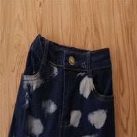 Load image into Gallery viewer, Baby Kid Girls Leopard print Tie Dye Ripped Pants Jeans Wholesale 220402165
