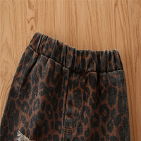 Load image into Gallery viewer, Baby Kid Girls Leopard print Tie Dye Ripped Pants Jeans Wholesale 220402165
