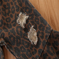Load image into Gallery viewer, Baby Kid Girls Leopard print Tie Dye Ripped Pants Jeans Wholesale 220402165
