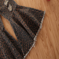 Load image into Gallery viewer, Baby Kid Girls Leopard print Tie Dye Ripped Pants Jeans Wholesale 220402165
