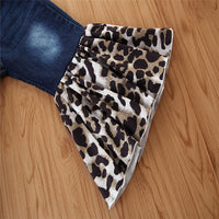 Load image into Gallery viewer, Baby Kid Girls Leopard print Tie Dye Ripped Pants Jeans Wholesale 220402165
