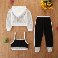 Load image into Gallery viewer, 3 Pieces Set Baby Kid Girls Solid Color Tops And Leopard Camo Love heart Print Tank Tops And Pants Shorts Wholesale 220402168
