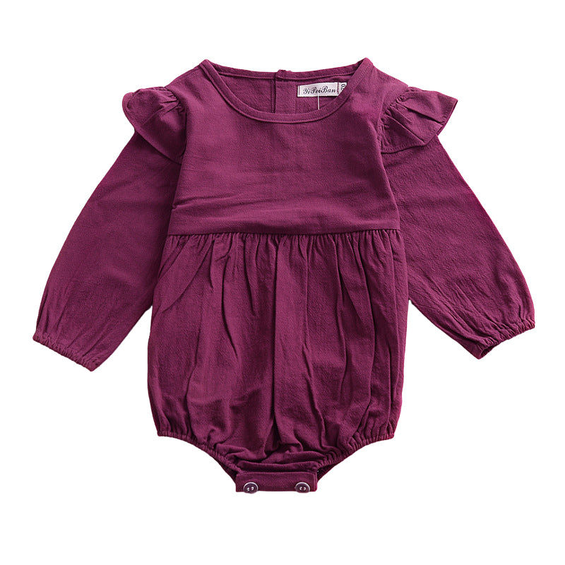 Baby Kid Girls Solid Color Rompers Wholesale 22040219
