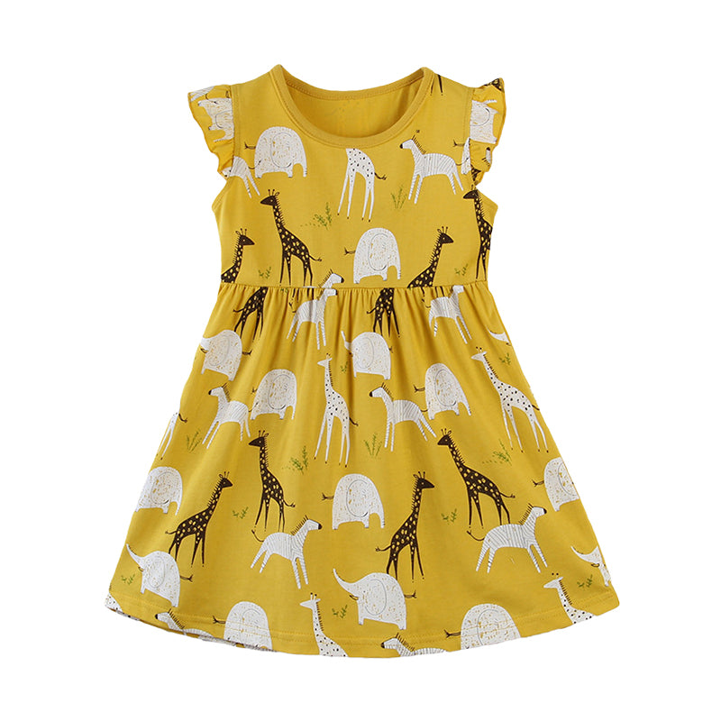 Baby Kid Girls Cartoon Print Dresses Wholesale 220402195