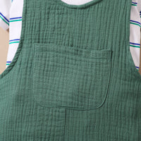 Load image into Gallery viewer, 2 Pieces Set Baby Girls Boys Striped T-Shirts Animals Cartoon And Embroidered Rompers Wholesale 220402248
