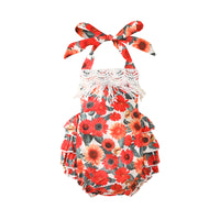 Load image into Gallery viewer, Baby Girls Flower Print Rompers Wholesale 220402261
