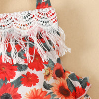 Load image into Gallery viewer, Baby Girls Flower Print Rompers Wholesale 220402261
