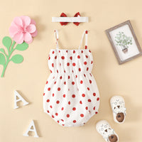 Load image into Gallery viewer, Baby Girls Polka dots Bow Rompers Wholesale 220402266
