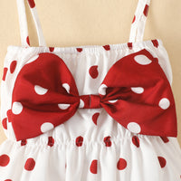 Load image into Gallery viewer, Baby Girls Polka dots Bow Rompers Wholesale 220402266
