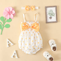 Load image into Gallery viewer, Baby Girls Polka dots Bow Rompers Wholesale 220402266
