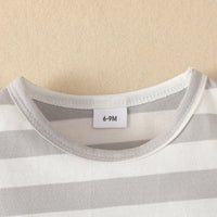 Load image into Gallery viewer, 3 Pieces Set Baby Girls Solid Color Muslin&amp;Ribbed Print Rompers Flower Dresses And Bow Headwear Wholesale 220402280
