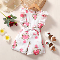 Load image into Gallery viewer, Baby Kid Girls Flower Bow Print Jumpsuits Wholesale 220402281
