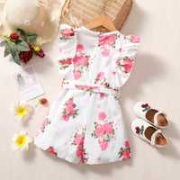 Load image into Gallery viewer, Baby Kid Girls Flower Bow Print Jumpsuits Wholesale 220402281

