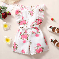 Load image into Gallery viewer, Baby Kid Girls Flower Bow Print Jumpsuits Wholesale 220402281
