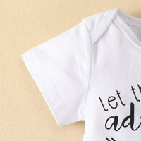 Load image into Gallery viewer, 3 Pieces Set Baby Unisex Letters Print Rompers Pants And Hats Wholesale 220402288
