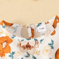 Load image into Gallery viewer, 3 Pieces Set Baby Girls Flower Print Dresses Solid Color Shorts And Bow Headwear Wholesale 220402298
