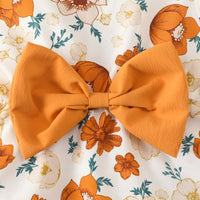 Load image into Gallery viewer, 3 Pieces Set Baby Girls Flower Print Dresses Solid Color Shorts And Bow Headwear Wholesale 220402298

