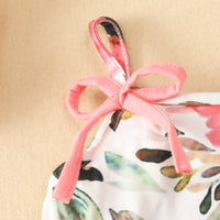 Load image into Gallery viewer, 2 Pieces Set Baby Girls Flower Bow Print Tops And Ribbon Shorts Wholesale 220402306
