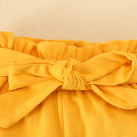 Load image into Gallery viewer, 2 Pieces Set Baby Girls Flower Bow Print Tops And Ribbon Shorts Wholesale 220402306
