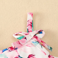 Load image into Gallery viewer, 2 Pieces Set Baby Girls Flower Bow Print Tops And Ribbon Shorts Wholesale 220402306
