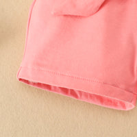 Load image into Gallery viewer, 2 Pieces Set Baby Girls Flower Bow Print Tops And Ribbon Shorts Wholesale 220402306
