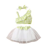 Load image into Gallery viewer, 2 Pieces Set Baby Girls Checked Tops And Bow Skirts Wholesale 220402338
