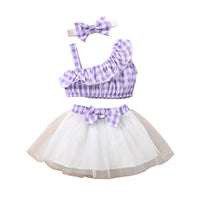 Load image into Gallery viewer, 2 Pieces Set Baby Girls Checked Tops And Bow Skirts Wholesale 220402338
