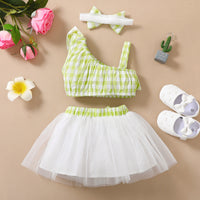 Load image into Gallery viewer, 2 Pieces Set Baby Girls Checked Tops And Bow Skirts Wholesale 220402338
