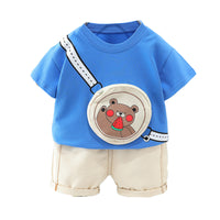 Load image into Gallery viewer, 2 Pieces Set Baby Kid Boys Cartoon T-Shirts And Solid Color Shorts Wholesale 220402344
