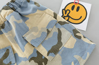 Load image into Gallery viewer, 2 Pieces Set Baby Kid Boys Color-blocking Print Tops And Camo Shorts Wholesale 220402365
