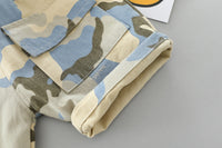 Load image into Gallery viewer, 2 Pieces Set Baby Kid Boys Color-blocking Print Tops And Camo Shorts Wholesale 220402365
