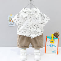 Load image into Gallery viewer, 2 Pieces Set Baby Kid Boys Animals Cartoon Print Shirts And Shorts Wholesale 220402398
