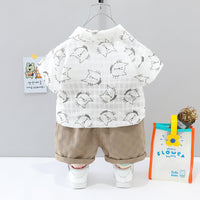 Load image into Gallery viewer, 2 Pieces Set Baby Kid Boys Animals Cartoon Print Shirts And Shorts Wholesale 220402398
