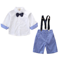 Load image into Gallery viewer, 2 Pieces Set Baby Kid Boys Birthday Party Bow Shirts And Color-blocking Rompers Wholesale 22040275

