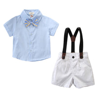 Load image into Gallery viewer, 2 Pieces Set Baby Kid Boys Birthday Party Bow Shirts And Color-blocking Rompers Wholesale 22040277
