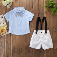 Load image into Gallery viewer, 2 Pieces Set Baby Kid Boys Birthday Party Bow Shirts And Color-blocking Rompers Wholesale 22040277
