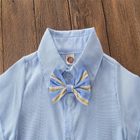 Load image into Gallery viewer, 2 Pieces Set Baby Kid Boys Birthday Party Bow Shirts And Color-blocking Rompers Wholesale 22040277
