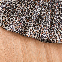 Load image into Gallery viewer, 2 Pieces Set Baby Kid Girls Solid Color Tops And Leopard Skirts Wholesale 22040704

